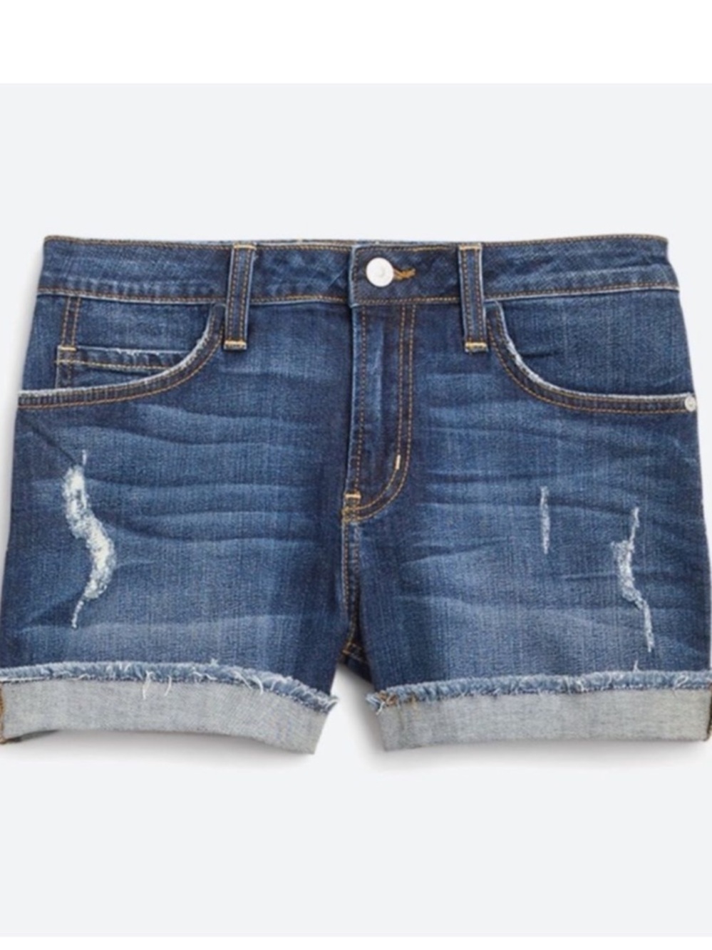 JUST BLACK !!! Dark Blue Distressed Denim Women's Shorts!! 29